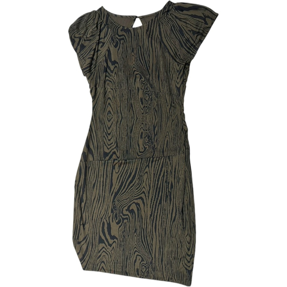 Diane Von Furstenberg Silk Knee-Length Cocktail Sheath Dress Black Green Size 8